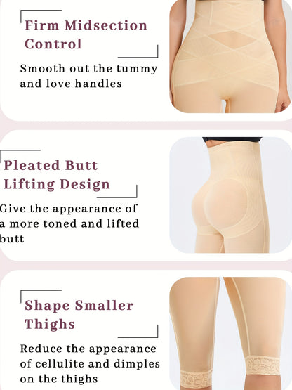 Women'S High Waisted Tummy Control Leggings - Compression Shapewear Booty Lift & Body Shaper with 4-Way Stretch, Posture Support, Breathable Mesh & Steel Boning-like Structure, Butt Lifting & Flat Tummy Sculpting Pants for Gym, Casual Attire