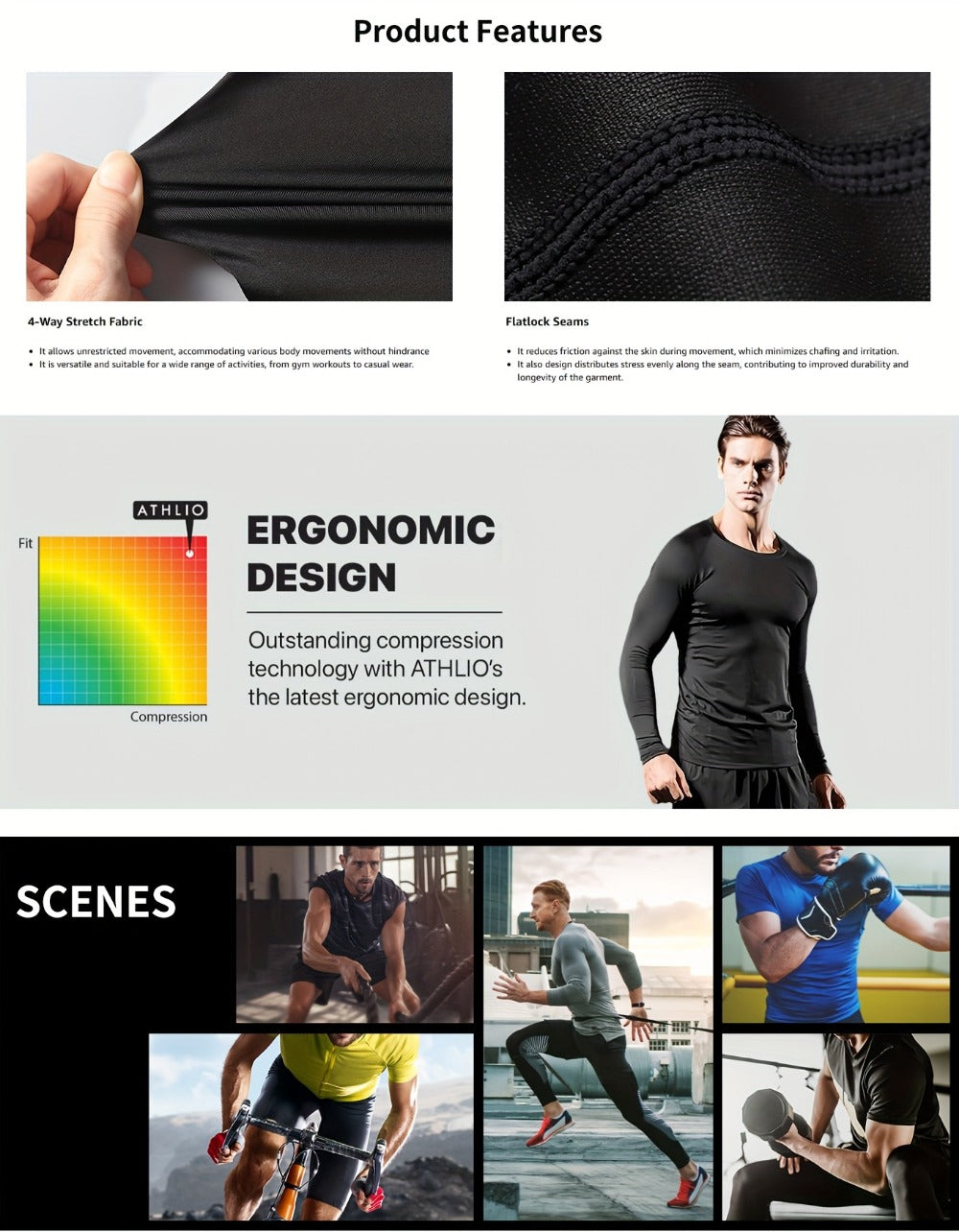 Men's Solid Color Performance T-Shirt - Long Sleeve 766565