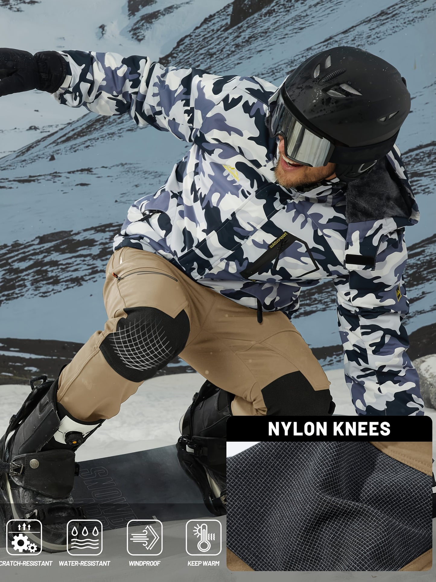 Men's Winter Fleece Pants Outdoor Softshell Pants Thickened Warm Lined Camping Fishing Trekking Hiking Pants Casual Trousers