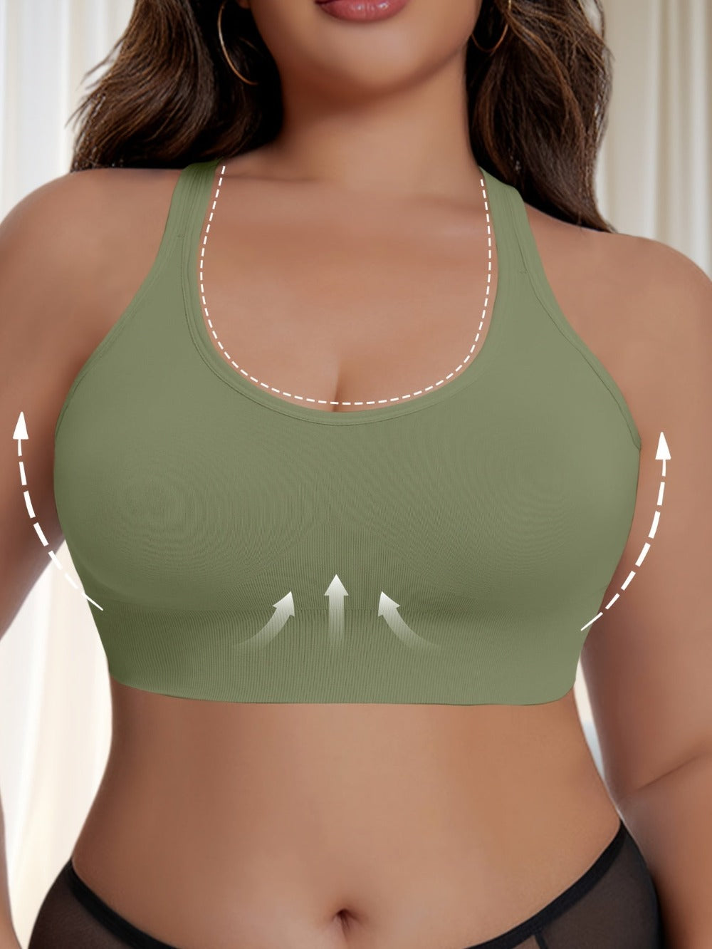 Women's Cross-Back Sports Bra - Seamless, Soft Support