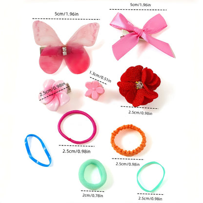 Girls' Hair Accessories Set 748-Piece - Clips and Ties