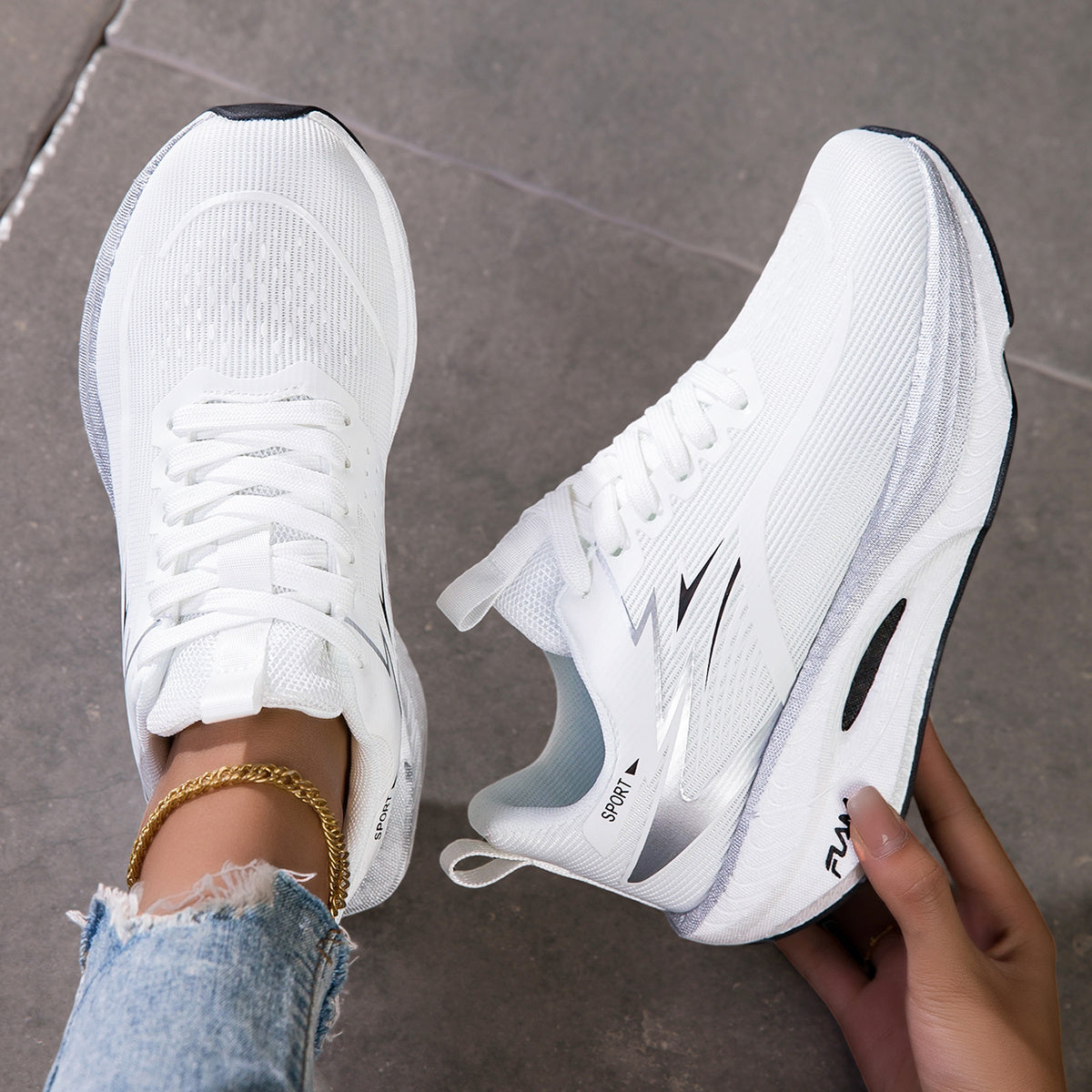 New Four Seasons Road Running Shoes for Women, Anti-Slip And Wear-Resistant Thick-Soled sneakers, Breathable And Fashionable Trendy Women'S Shoes - Suitable for Daily Travel And Outdoor Sports