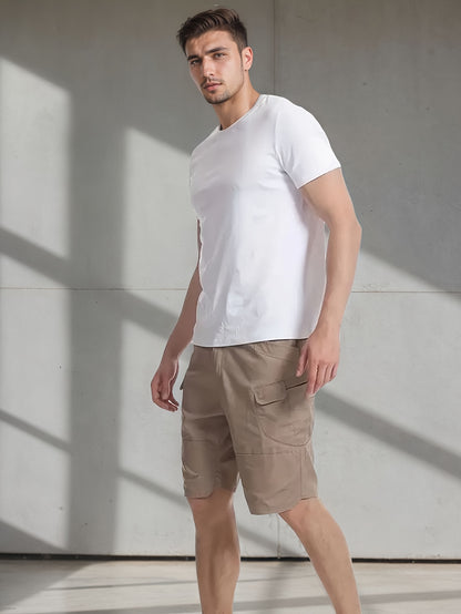 2pcs Summer Outdoor Cargo Shorts for Men, Multi-Pocket Hiking Shorts, Durable, Ripstop, Wear-resistant, Good for Camping, Hunting, Fishing, Summer Outdoor Activies and Daily Wear