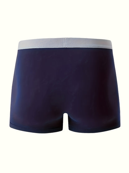 Set of 5 Men'S Breathable Boxer Shorts - Soft, Flexible, Plain Color, Casual Athletic Underwear