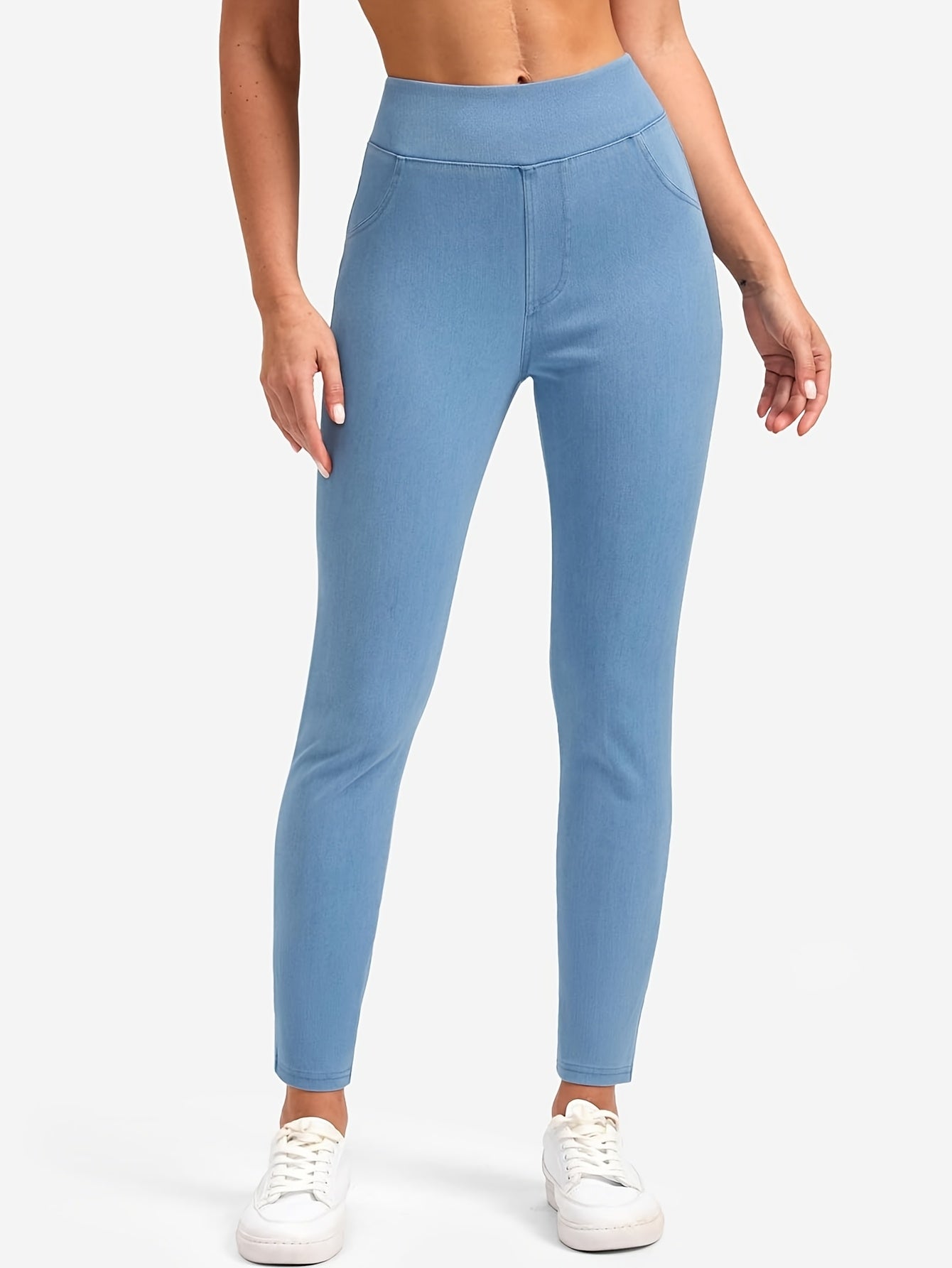 Women's Black Gray High-Waist Slim-Fit Leggings - product view 17