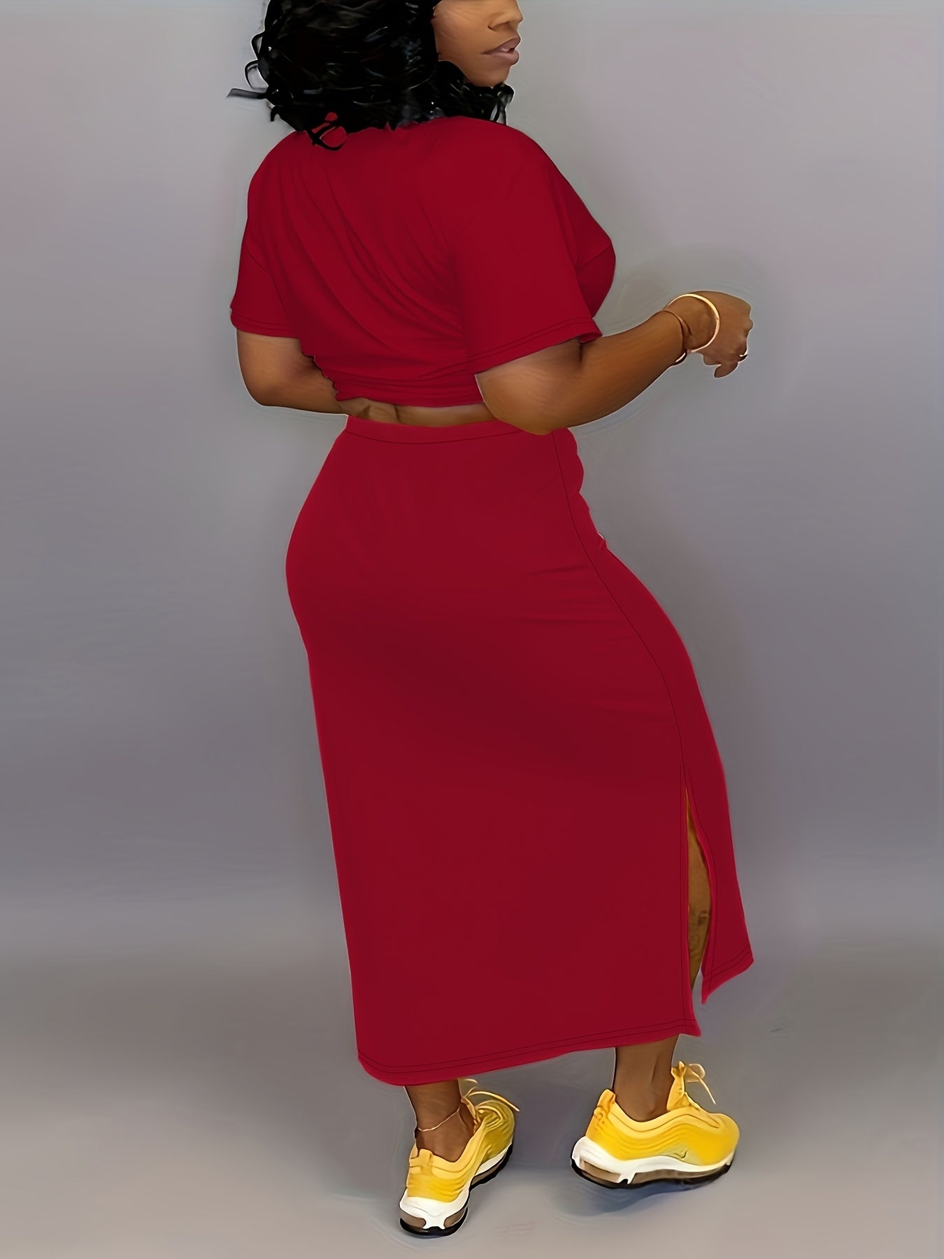 Red Short-Sleeve Skirt - product view 7