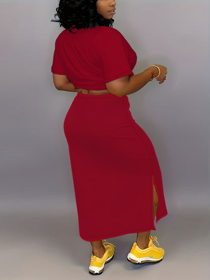 Red Short-Sleeve Skirt - product view 7