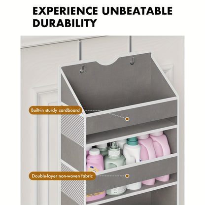 Hanging Organizer for Doors - Features 6 Shelves with 6 Clear Front Pockets And 12 Side Pockets - Can Hold Up to 50LB for Secure Storage Behind Doors in Closets, Bedrooms, Bathrooms, And for Essentials