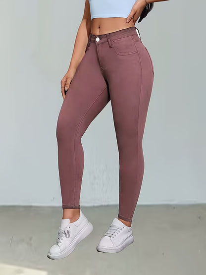 Ladies High Rise Distressed Skinny Jeans, Dark Blue Stretch Denim, Ripped Frayed, Casual Streetwear Night