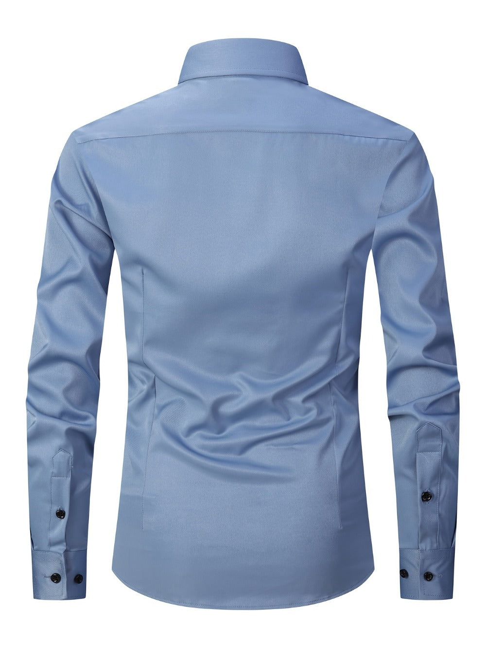 Men's Solid Color Dress Shirt - Classic Neck Short Sleeve 528165