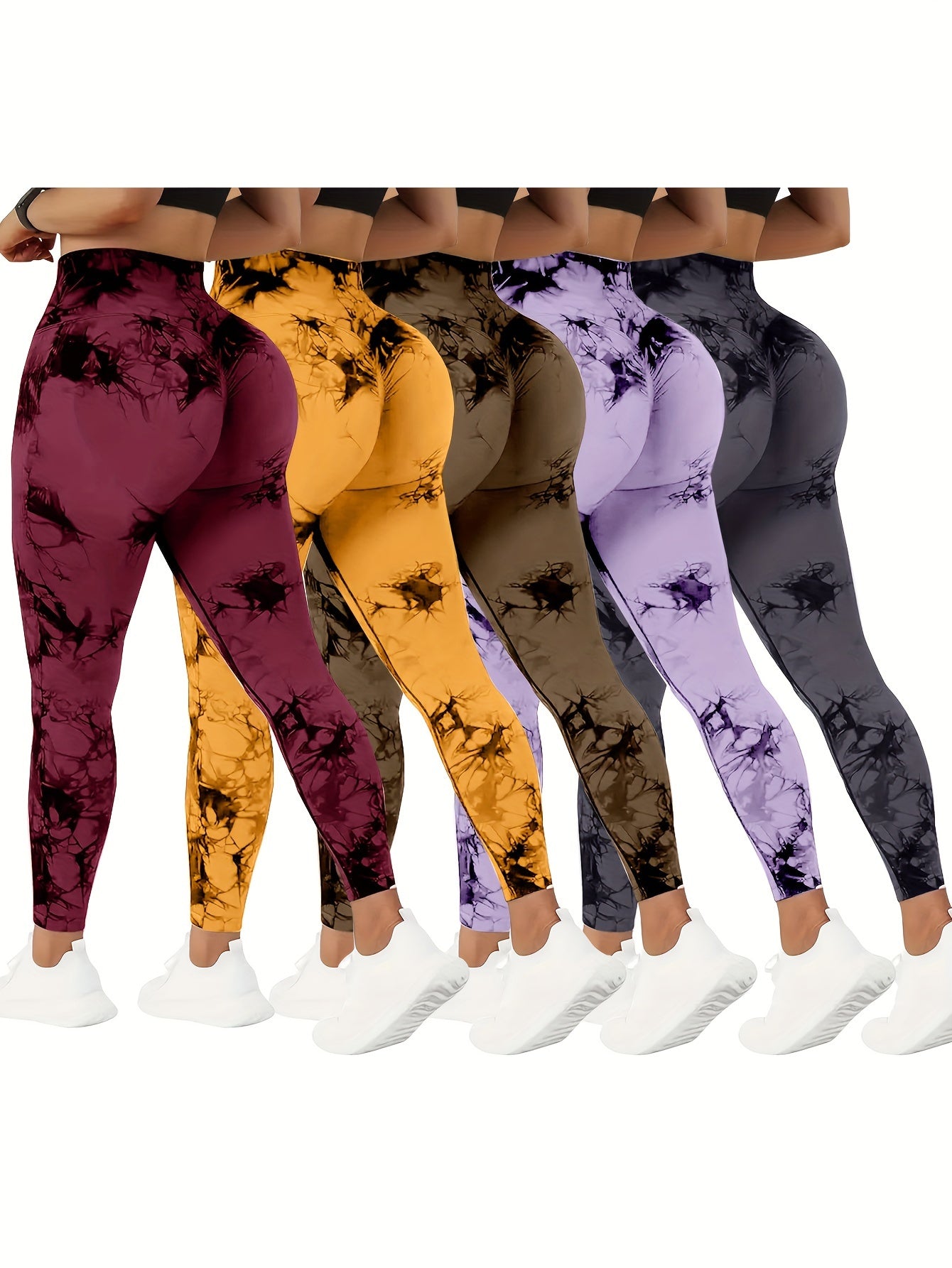 Women's Light purple 10+flax 12+dark red 13+orange 17+gray 8 Knit High-Waist Leggings - product view 5