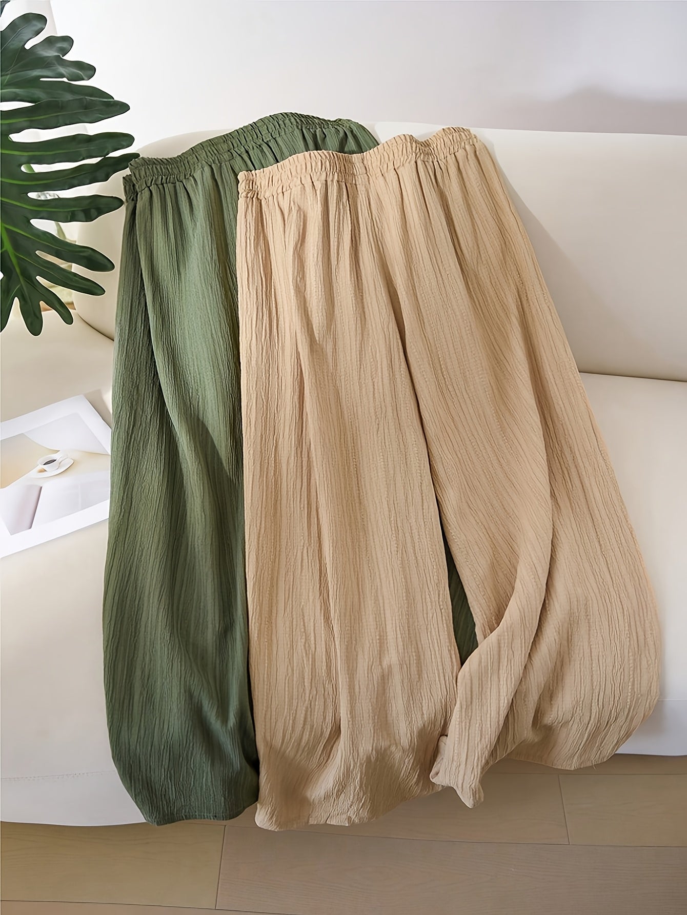 Women's 2pack Black + White Pleated Wide-Leg Pants - product view 17