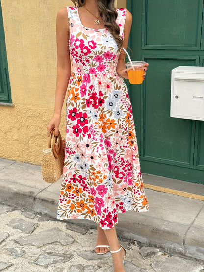 Digital Printed Vest Style Sleeveless Vacation Commuting Leisure Travel Daily Business Gifts Party Style Elegant And Fashionable Spring/Summer Women'S Dress