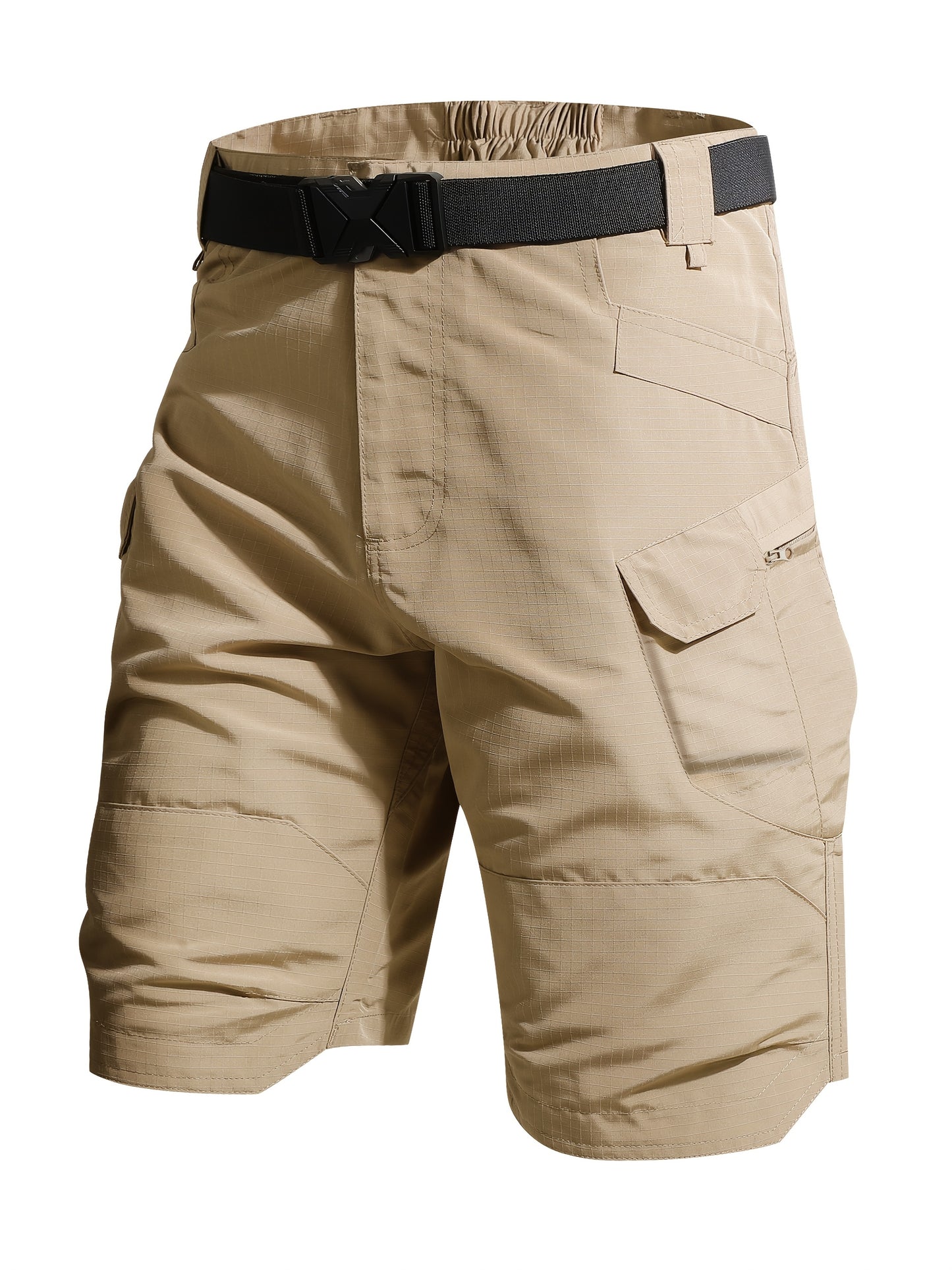 Men's Black+gray Polyester Cargo Shorts - product view 11