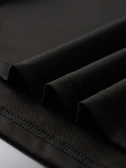 Men'S Round Neck T-Shirt | Loose Fit Black Lightweight Fabric, Suitable for Casual Wear, Summer, Fashionable Casual Style, Smooth Texture, Machine Washable, Crew Neck Top, Perfect for Daily and Party Wear