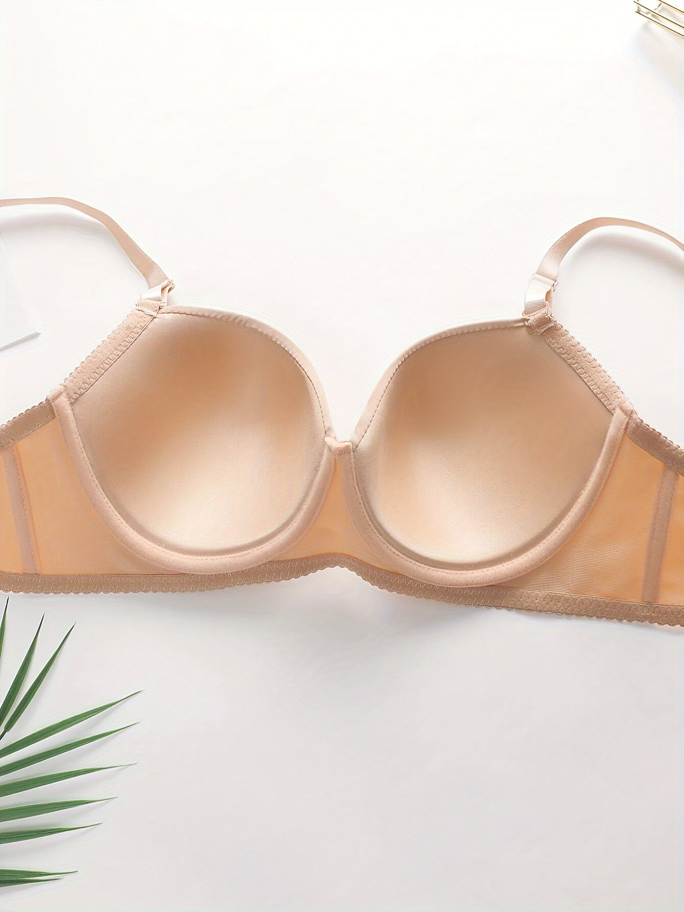 3 Sets Elegant Solid Color Polyamide Bra & Briefs Set, High Support Mid Rise Briefs with Non Removable Padding, Women's Lash Sets