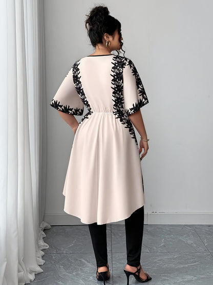 Women's White Polyester Printed V-Neck Dress - product view 9