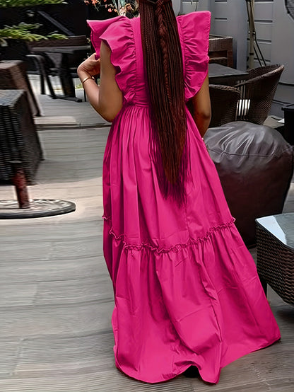 Fashionable Round Neck Waist-Hugging Dress