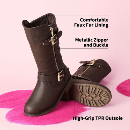 Girls Snow Boots - Non-Slip Sole & Plush Lined 242981