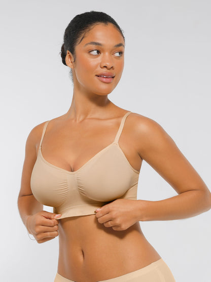 Plus Size Seamless Bra for Women Push-Up Breathable Back Control Bra