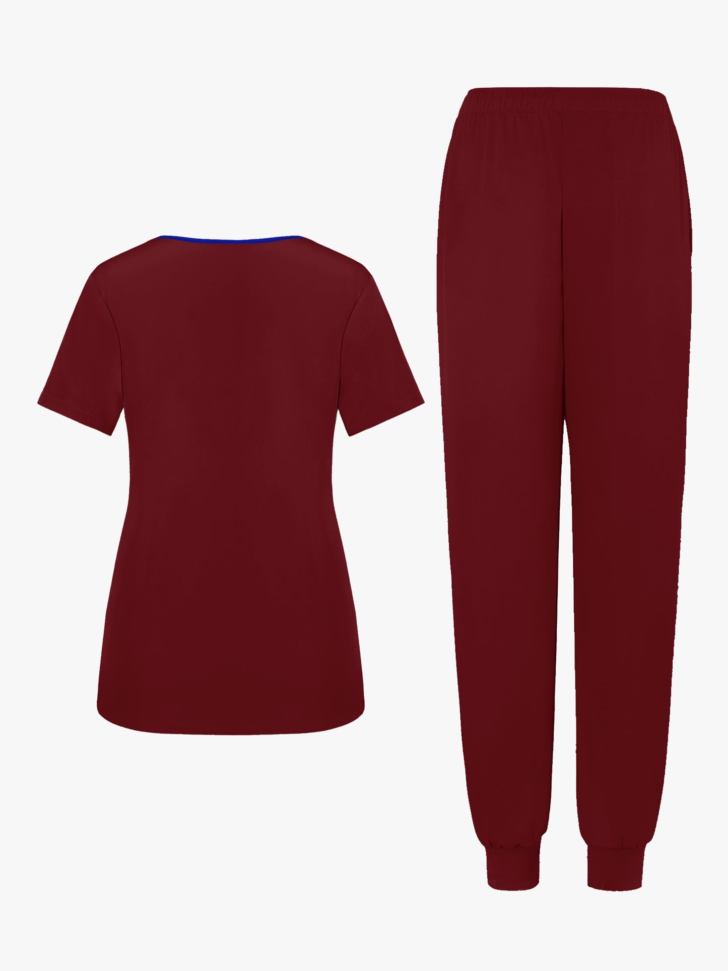 2pcs Set Of Top And Pants, Women's V-neck Frosted Breathable Pocket S Uniform, Brushed Hand Clothes, Work Clothes, Hand Washing Clothes, Pocket Clothes, Leg Binding Pants Set