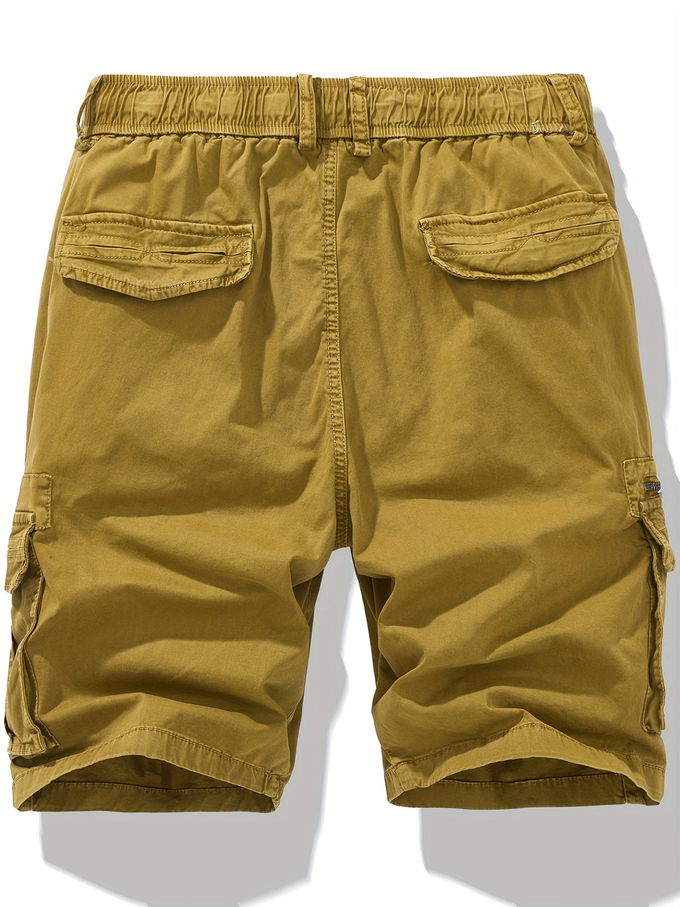 Men's Breathable Cotton Shorts with Multi-Pocket - Elastic Workwear Shorts Suitable for Outdoor,,, Casual Wear - Mid-Rise Pants with /Equipment Pockets