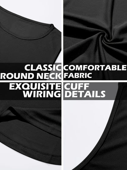 Men's Plus Size Performance Tank Tops - 5-Pack Breathable Sports Vests
