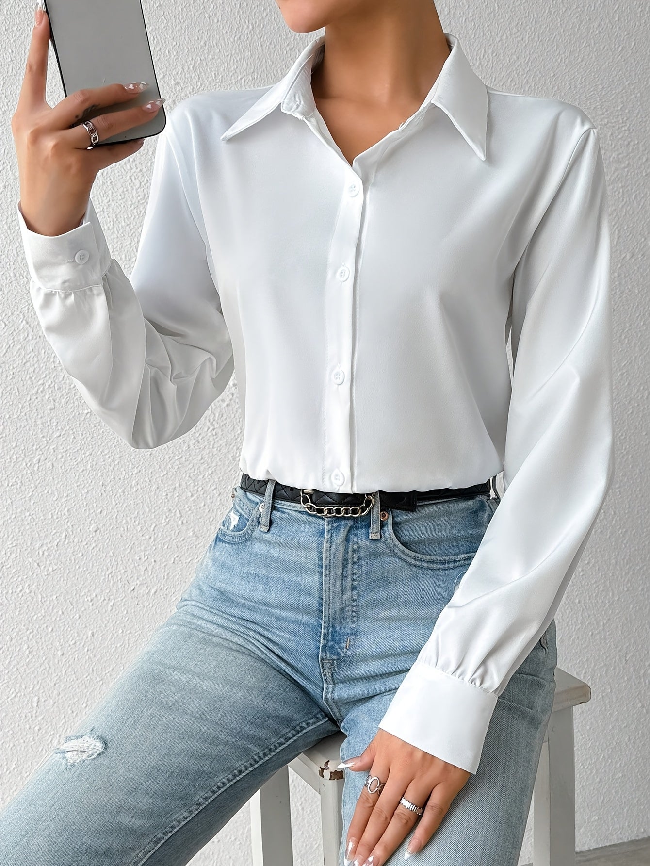 2pcs Women's Long-Sleeve Shirt Bodysuit