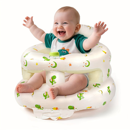 Inflatable Baby Seat, Upright Baby Floor Seat - Built-in Air Pump, Portable Baby Seat Suitable for 3-36 Months - Non Slip Design, Soft Cushion, Safe for Young Children to Use During Feeding And Bathing