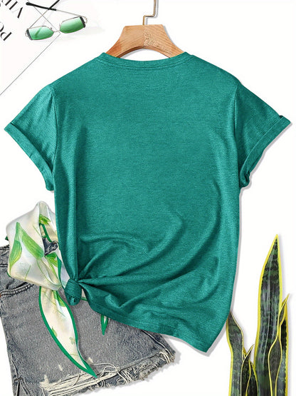 Women'S Summer Retro 70s Printed Crew Neck T-Shirt, Loose Fit, Comfortable Fabric, Daily Casual Top