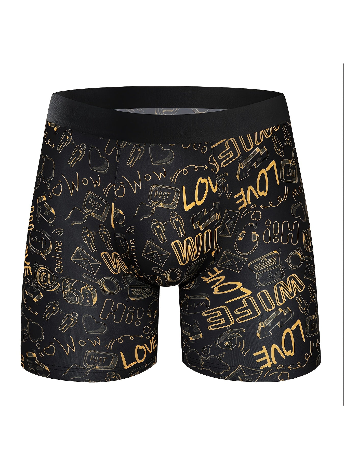6pcs Random Men'S Comfortable Slim Shaping Underwear - Breathable, Elastic, Quick Drying, Elastic Waistband, Suitable for Spring Sports, Sports, And Casual Wear - Long Boxer Underwear - Soft, Lightweight, And Moisture Absorbing