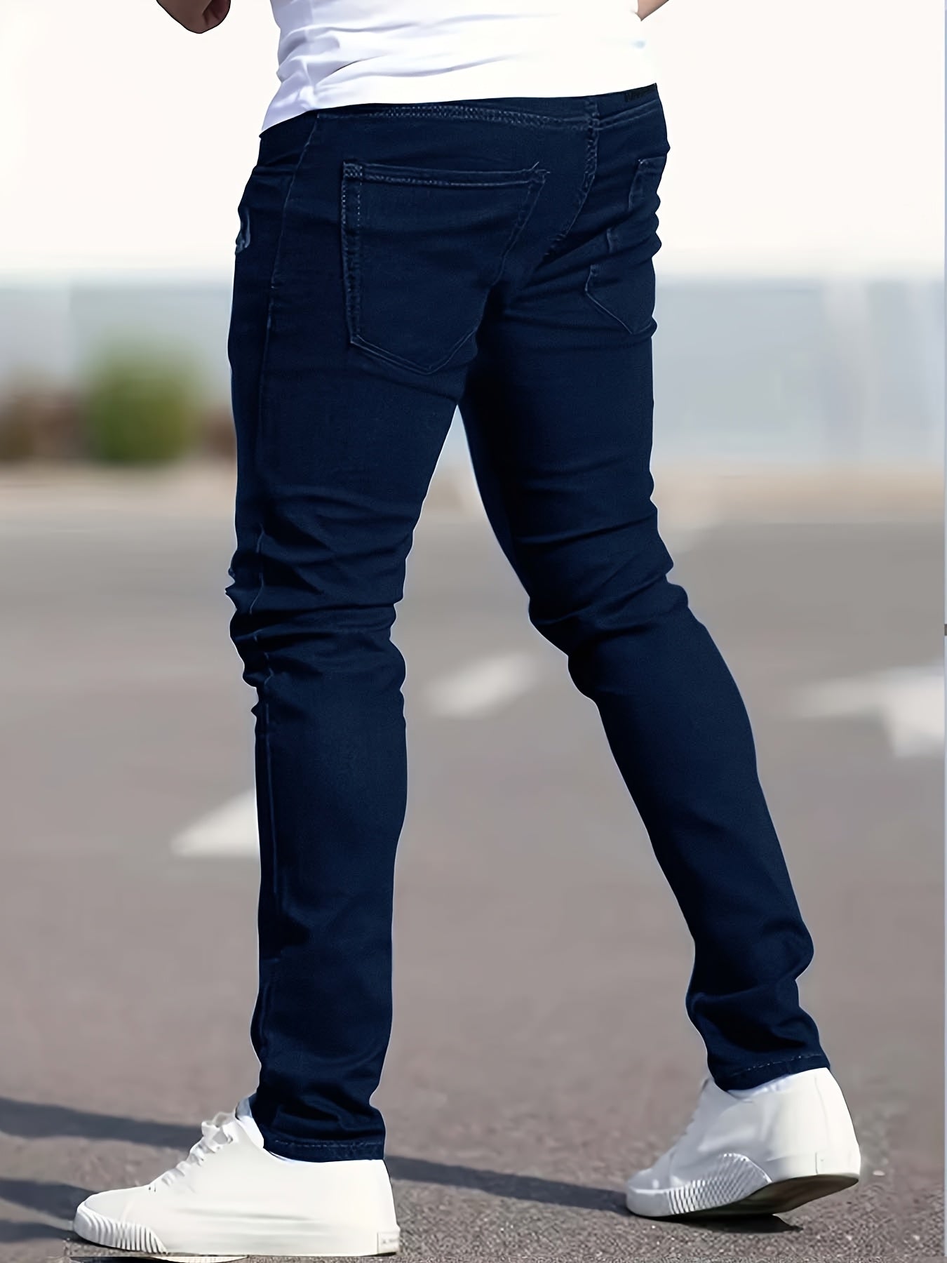 2 pcs - Trendy Ripped Jeans for Men - Fashionable Street Style Stretch Jeans for Men - Suitable for All Seasons