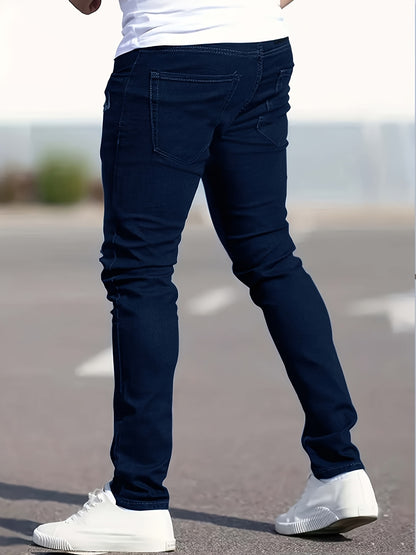 2 pcs - Trendy Ripped Jeans for Men - Fashionable Street Style Stretch Jeans for Men - Suitable for All Seasons