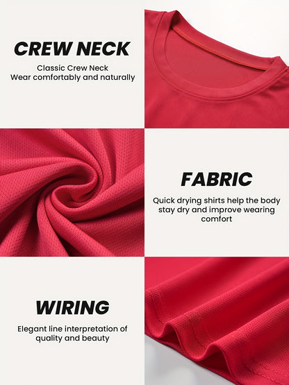5-Pc Men'S Quick-Dry Stretch Fitness Tees | Long Sleeve Moisture Wicking Workout Shirts for Running/Gym/Cycling | Breathable Athletic Top with Comfort Fit
