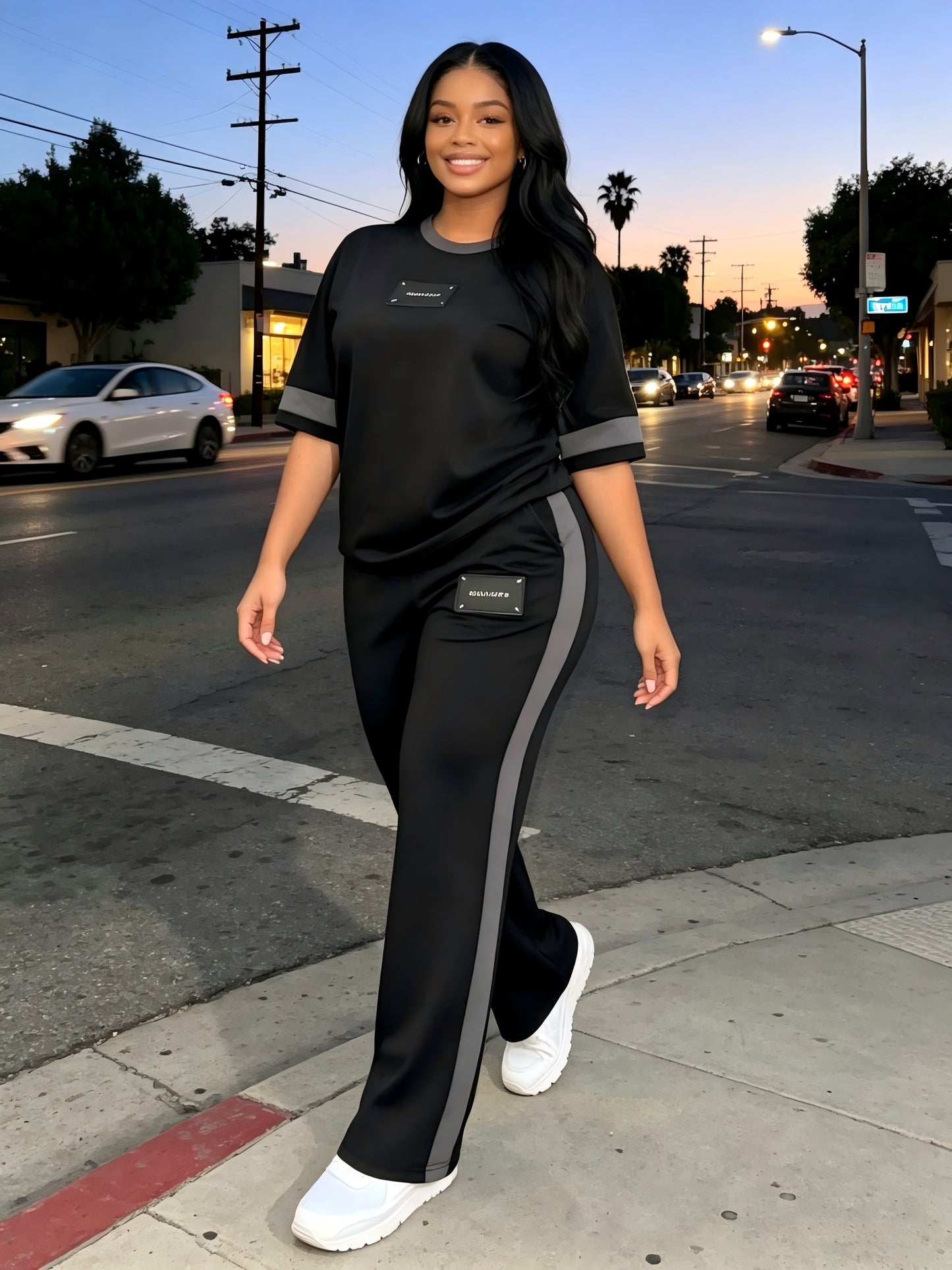 Women's Slate Grey High-Waist Slim-Fit Wide-Leg Pants - product view 31