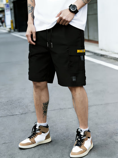 3pcs Men's Cargo Shorts with Multi-Pocket & Drawstring Waist - Lightweight Loose-Fit Shorts Suitable for Outdoor,, Streetwear, Casual Wear - Summer Shorts with Utility Belt for Daily Use and Gift Choice