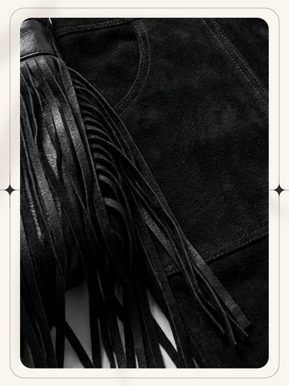 Vintage Fringe Detail Overalls, Loose Wide Leg Design, Fashion Youthful Casual Style, Daily Outing Travel Outfit, Versatile Multi-Occasion Wear