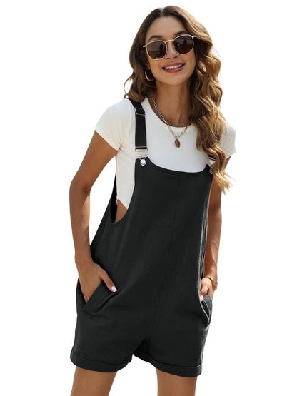 Sleeveless Jumpsuit for Women Made of -Linen Blend, Featuring a Comfortable Palazzo Style with Pockets, Perfect for Casual Wear from Spring to Fall And Easy to Maintain