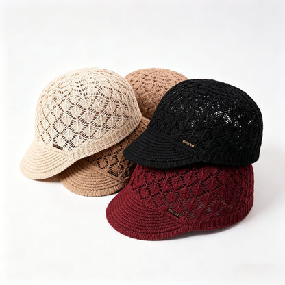 4pcs Lightweight Breathable Women Beret Hats, Foldable Portable Design for Easy Storage and Carrying, Non-elastic Snug Fit Design to Fit Head Circumference Stably, Machine Washable for Labor-free Daily Cleaning and Repeated Use, Delicate Jacquard Wov