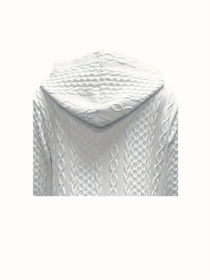 Ladies' Casual Solid Color Zipper Hooded Jacket With Pockets, Fashionable Long Sleeved Autumn And Winter Jacket, White Pilot Design, With Textured Details, Casual Hooded Shirt, Fashionable Zipper Jacket, Textured Detail Jacket