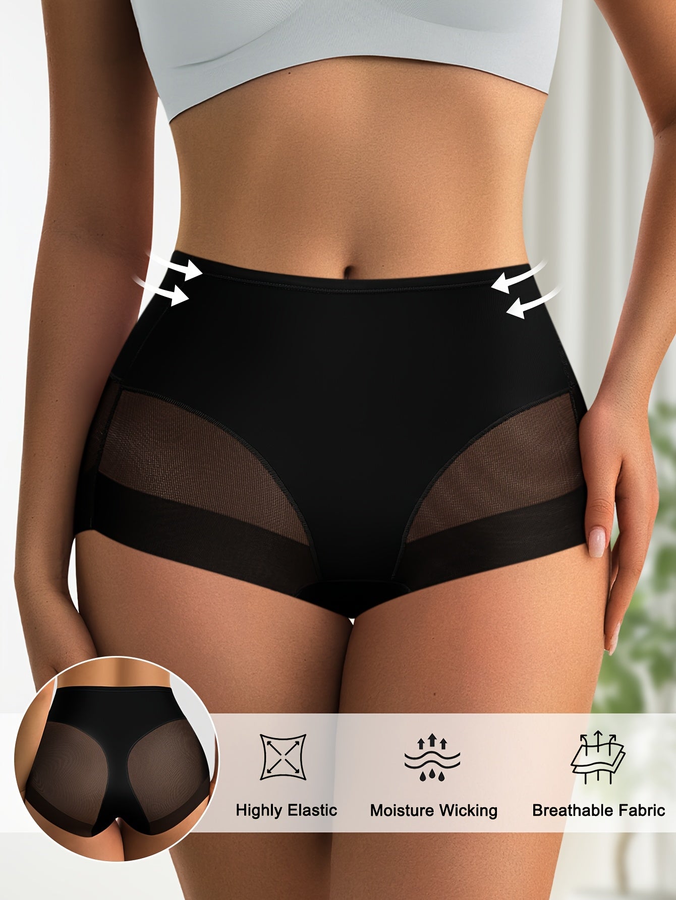 Women's Mixed colors Knit High-Waist Underwear - product view 9
