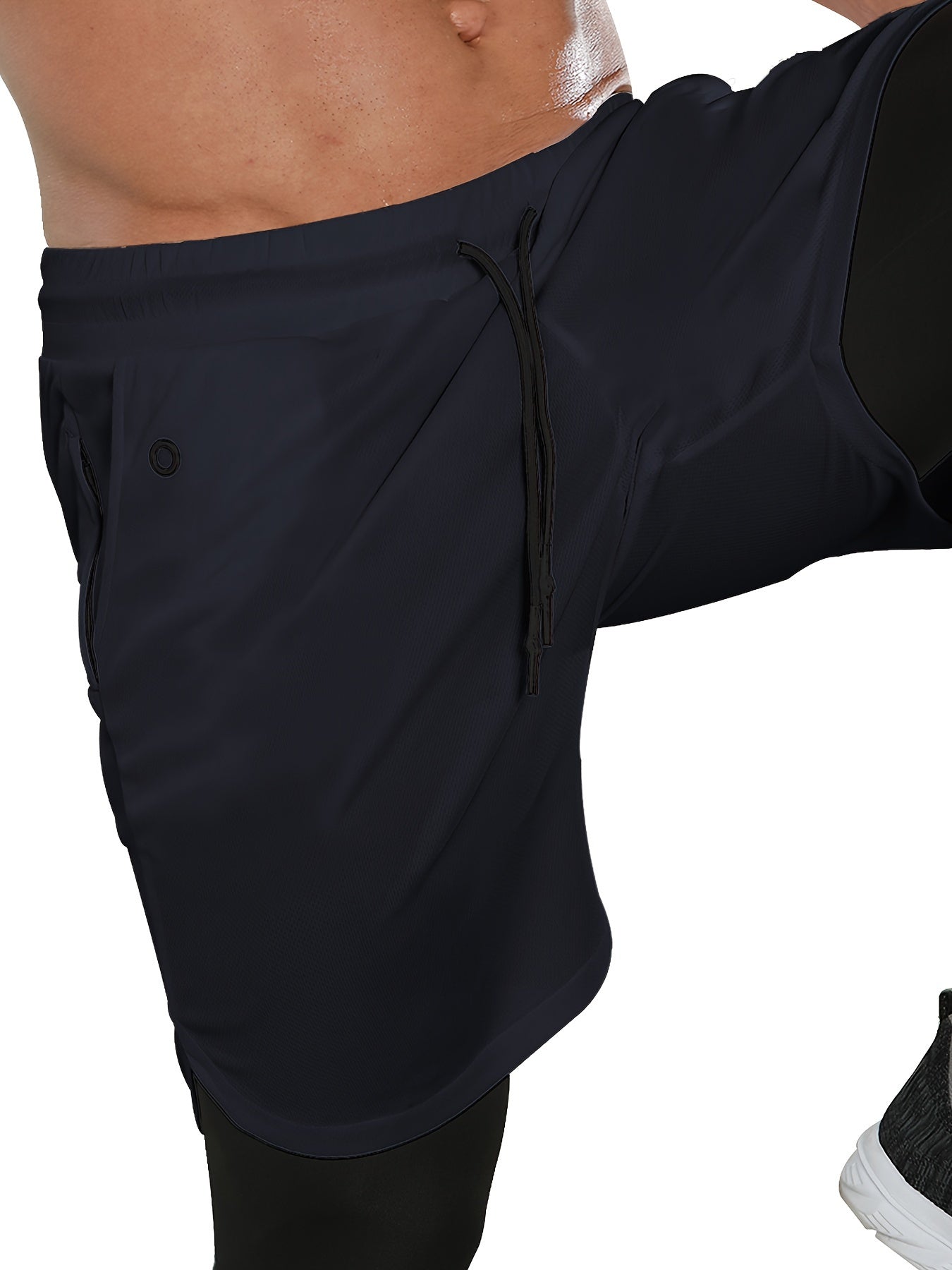 Compression Pants Men 2 in 1 Running Pants Workout Pants for Men Gym Tights with Towel Loop
