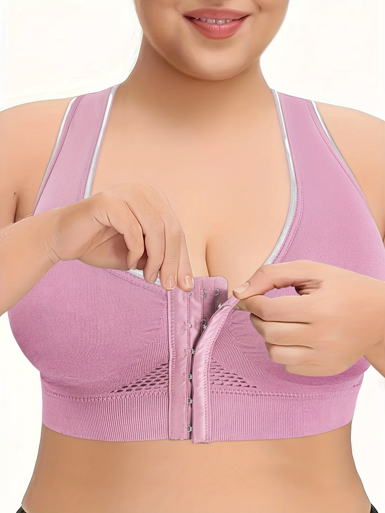 Set of 3 Women'S Sexy Bras Designed to Lift And Support, Featuring a Front Closure And a Hollow Back Design, Made from Comfortable And Breathable Fabric