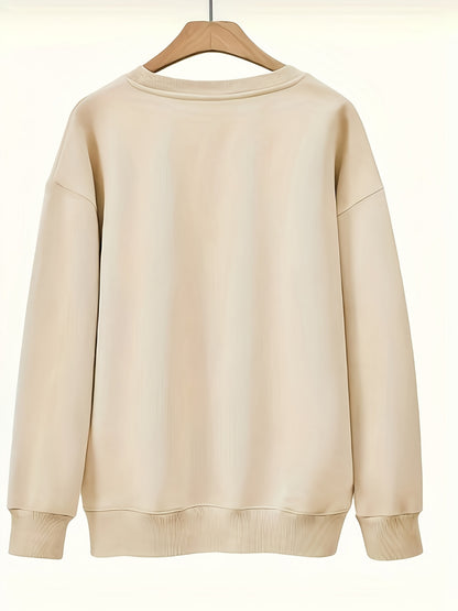 It's Too Peopley Outside In White Text, Reflecting Social Aversion Pattern Print Women's Sweatshirt, Comfortable All Seasons, Machine Washable