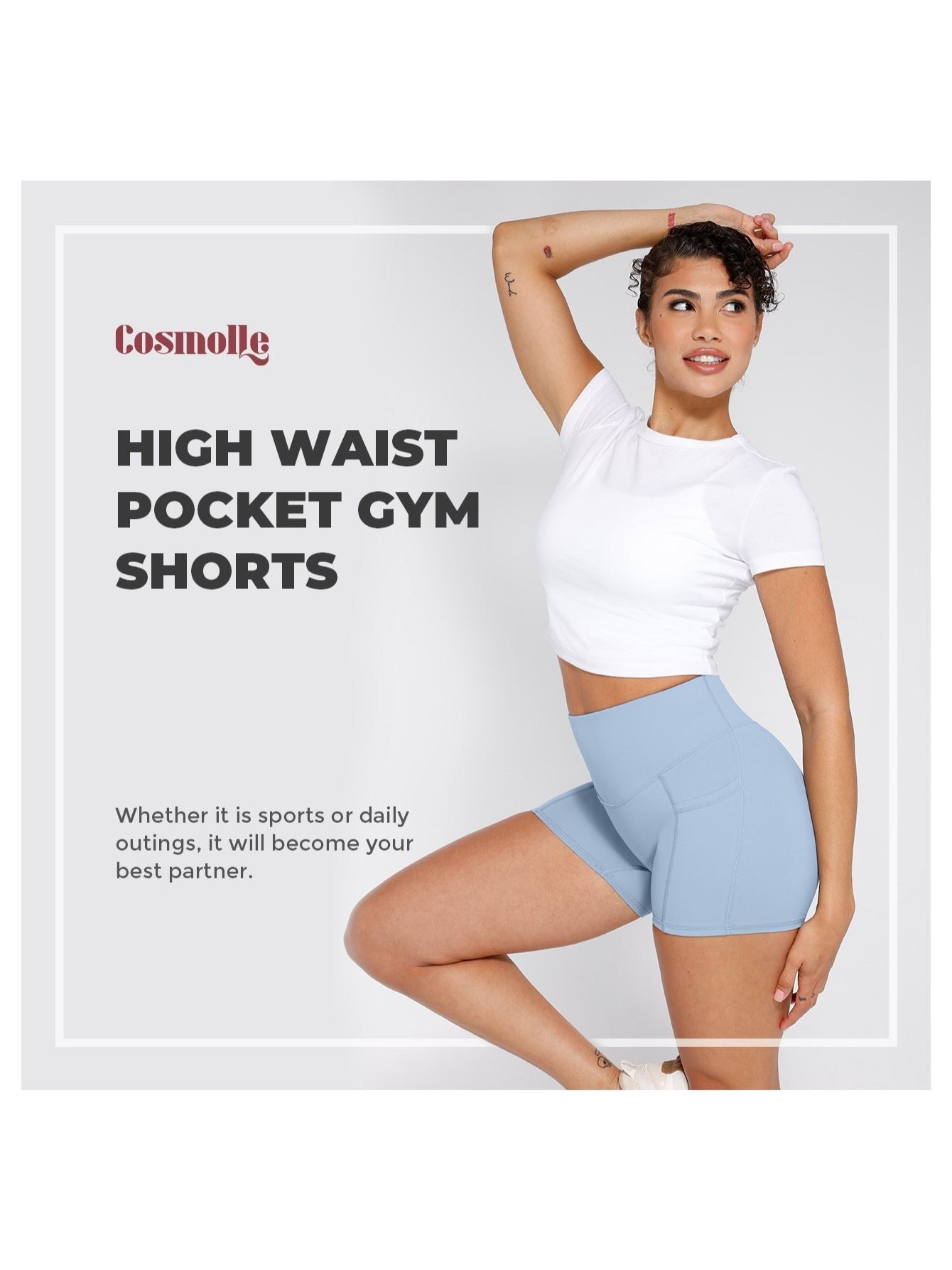 1Pc Women'S High-Waist Stretchy Athletic Shorts, Breathable Compression Bike Yoga Workout Shorts