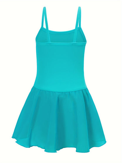 Girls' Sparkling Ballet Leotard with Rhinestones - Sleeveless, Stretchy Dance Dress for Training And Performances, Ballet Clothes for Girls