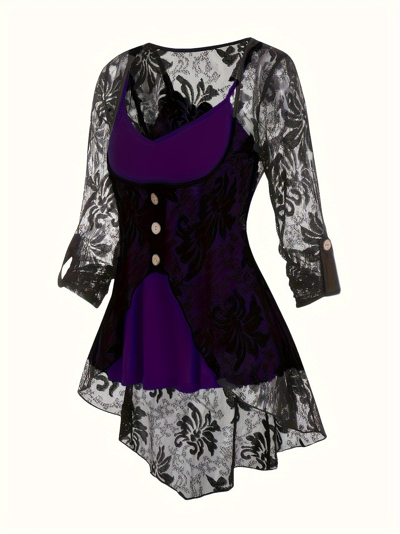 Timeless Plus Size 3-Piece Suit For Women - Lace Button Cardigan + Camisole & Trousers Set, Year-Round Office/Casual/Dinner Outfits 1XL-5XL