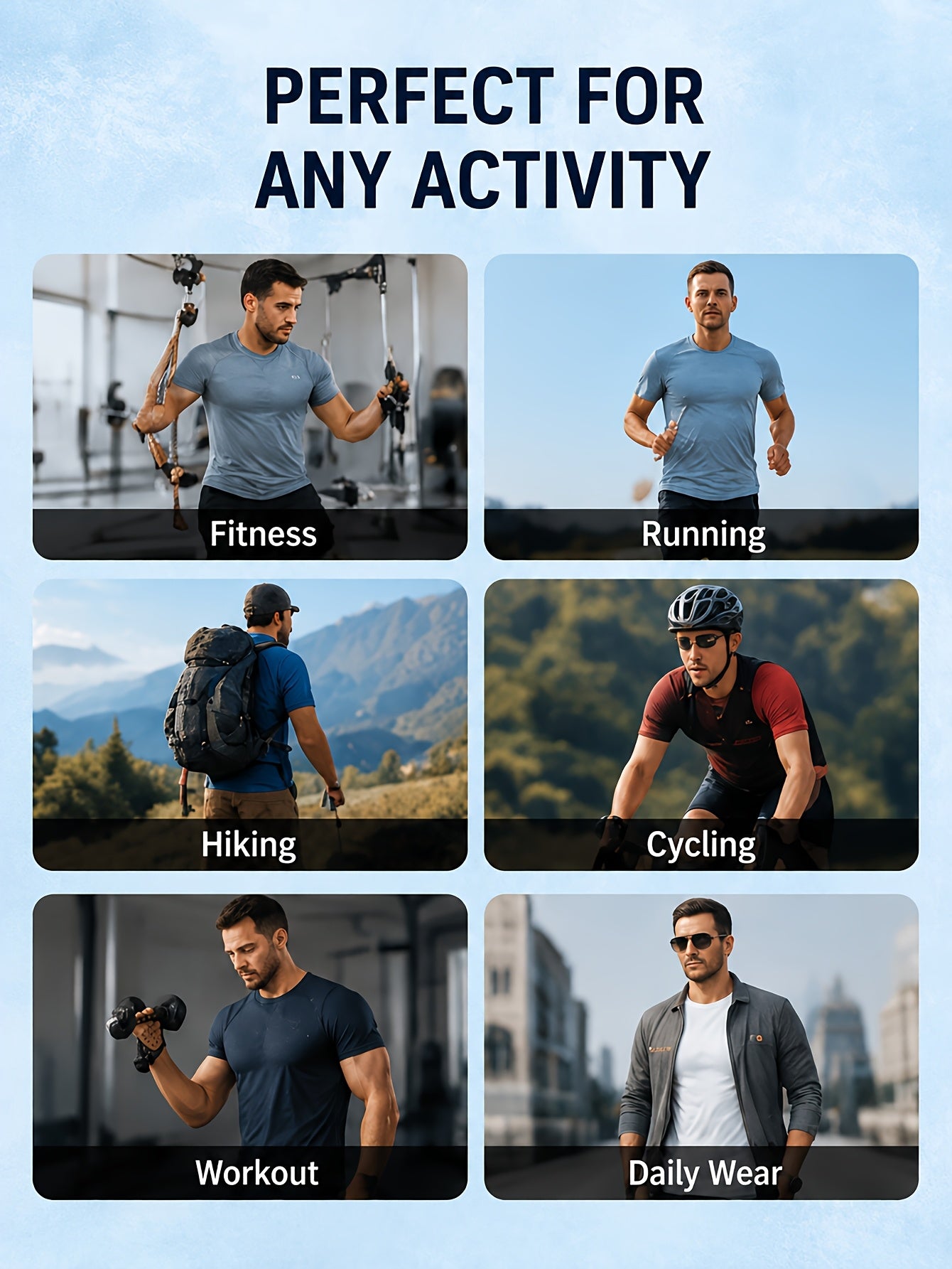 Men'S 8 Pack Workout Shirts Quick-Drying Breathable Cooling Mesh Athletic T-Shirts, Moisture Wicking Short Sleeve Gym Running Tops, Mens Clothes Value Set, Butfits For Men, Practical Gifts For Boyfriend Camiseta Para Hombre