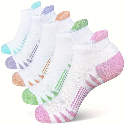 15 Pairs Ankle Sports Socks, Polyester Fabric with 5% Spandex, Label Design, Low-Cut for Running & Casual Wear