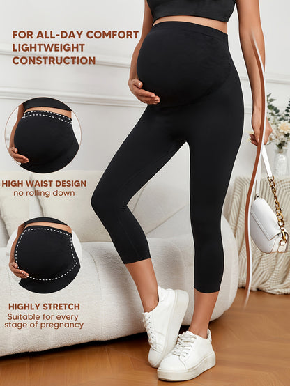 High-Waisted Leggings for Pregnant Women, Designed for Tummy Support, Featuring a Stylish Casual Slim Fit, Perfect for Sports And Yoga, with Excellent Stretch And a Butt-Lifting Effect, Suitable for Pregnancy And Maternity Wear.